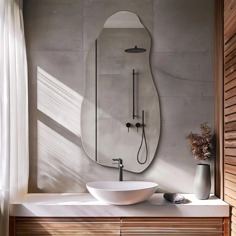 Wavy Sahpe Mirror, Sleek Mirror, Aesthetic Bedroom Mirror Tall Mirror, Luxury Decorative Mirror, Crazy Shape Mirror