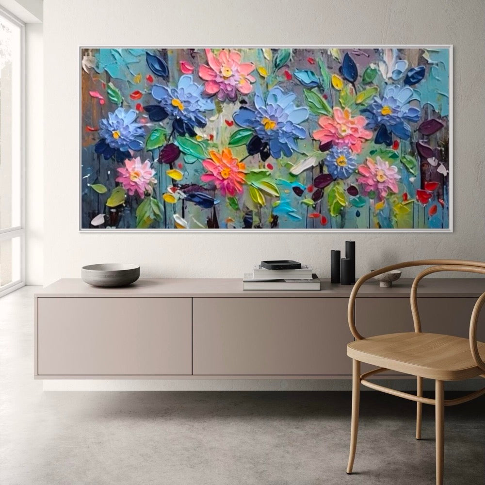 C Textured Floral Oil Painting