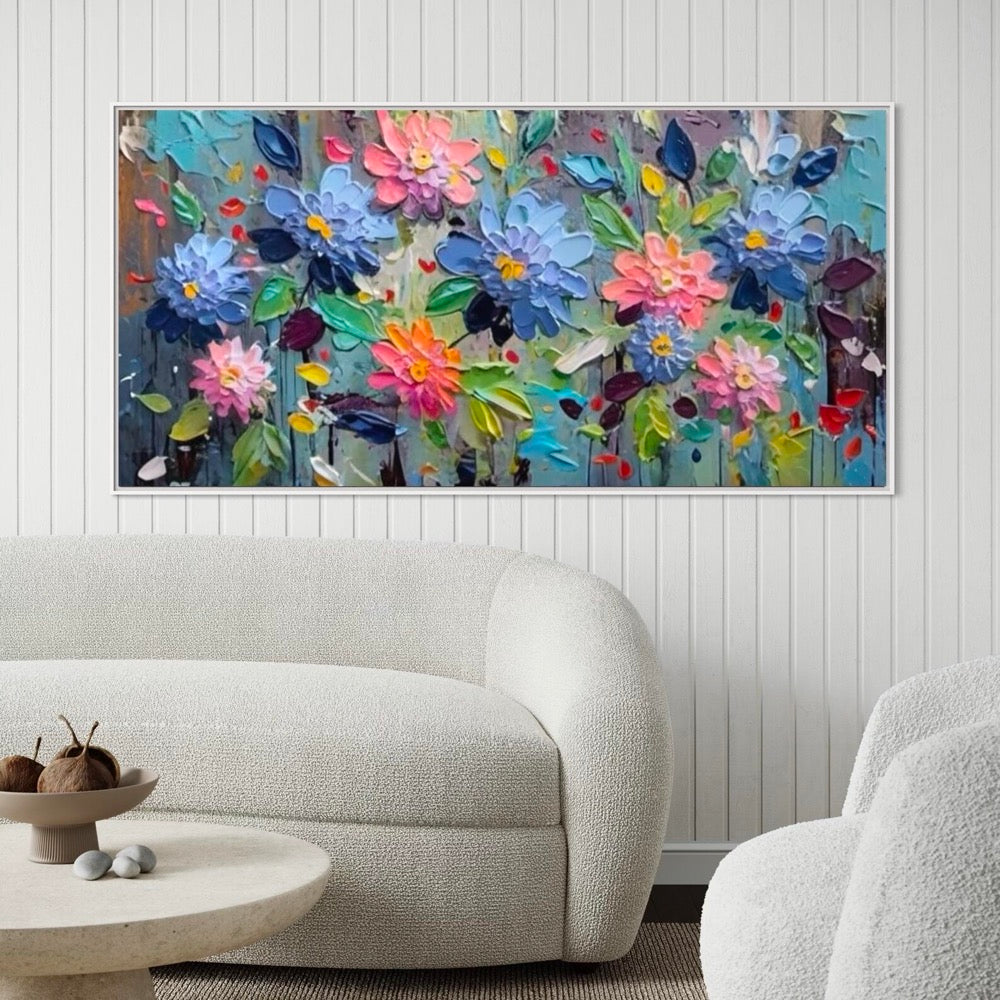 C Textured Floral Oil Painting