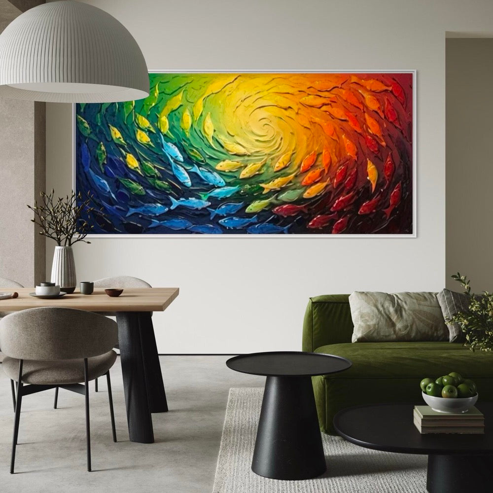 Abstract Fish Canvas Art