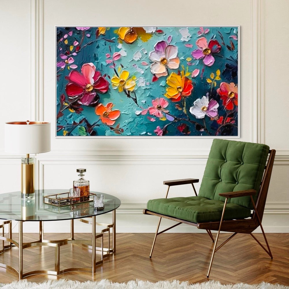 Abstract flower texture painting