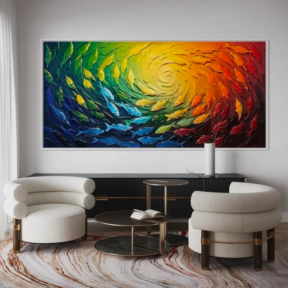 Abstract Fish Canvas Art