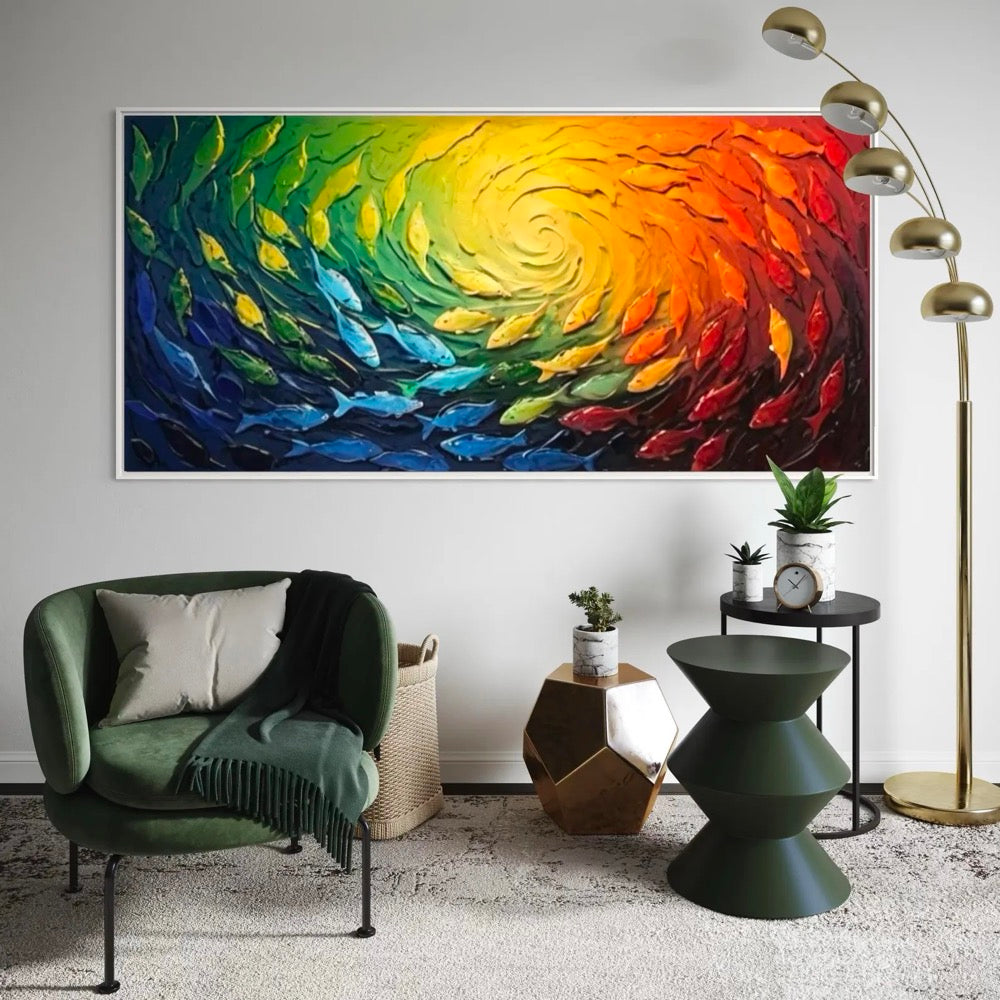 Abstract Fish Canvas Art