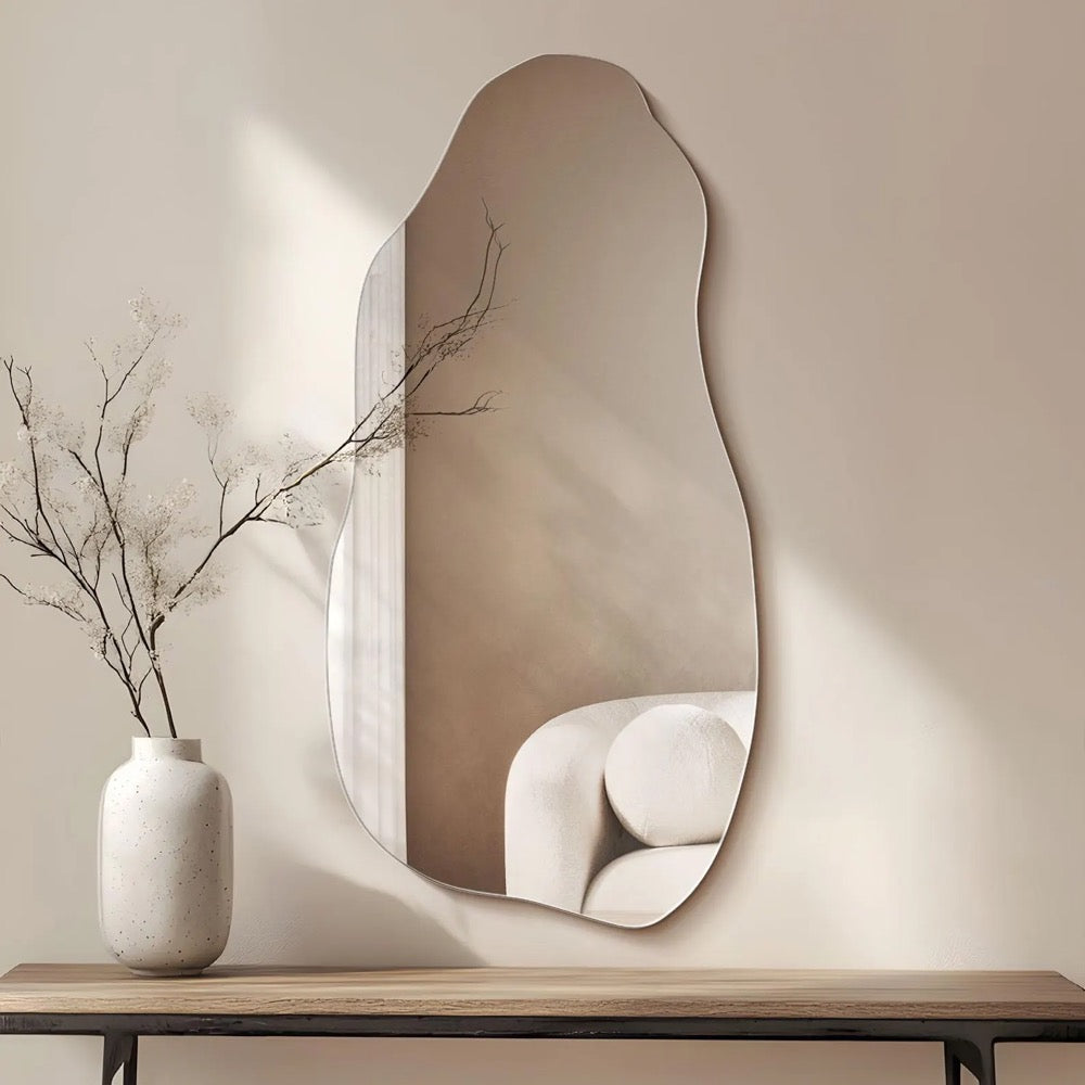 Wavy Sahpe Mirror, Sleek Mirror, Aesthetic Bedroom Mirror Tall Mirror, Luxury Decorative Mirror, Crazy Shape Mirror