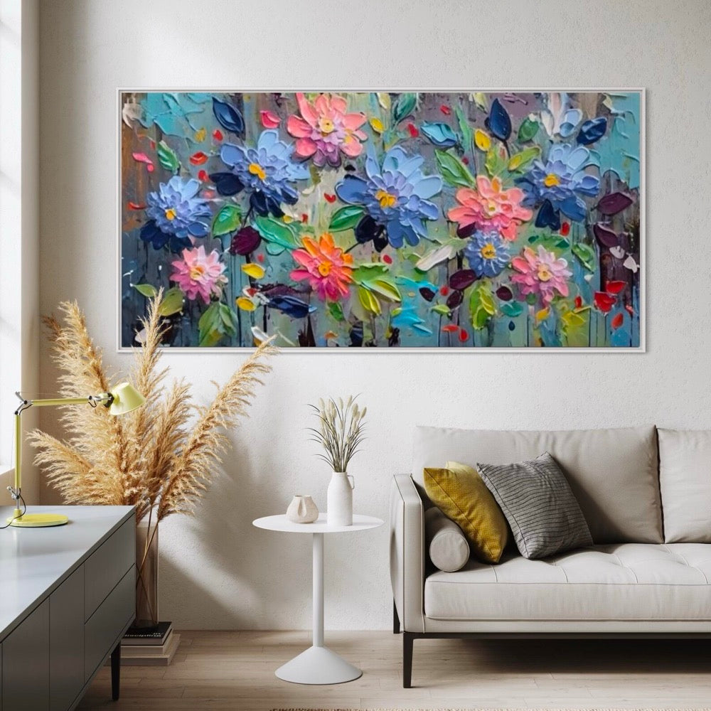 C Textured Floral Oil Painting