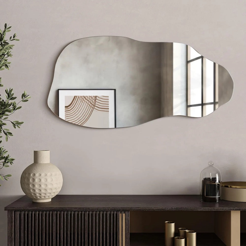 Wavy Sahpe Mirror, Sleek Mirror, Aesthetic Bedroom Mirror Tall Mirror, Luxury Decorative Mirror, Crazy Shape Mirror